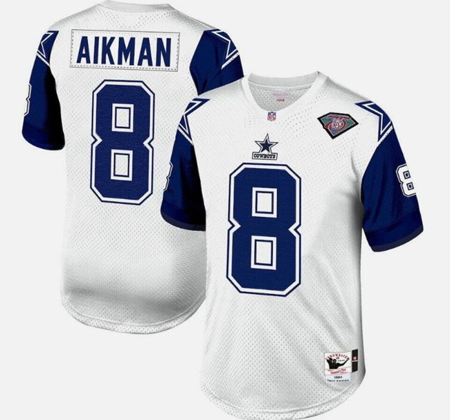 Men's Dallas Cowboys Active Player Custom White 1994 Mitchell & Ness Throwback Stitched Football Jersey Men's Dallas Cowboys Active Player Custom White 1994 Mitchell & Ness Throwback Stitched Football Jersey